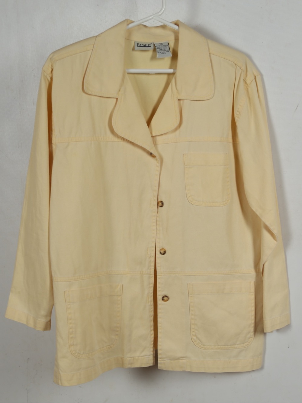 Women's Light Yellow Button-Front Blazer Jacket